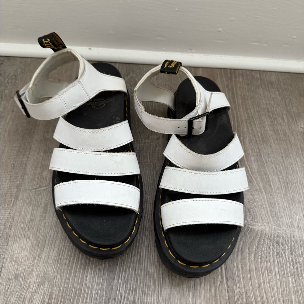 Dr. Martens White Strap Blaire Sandals